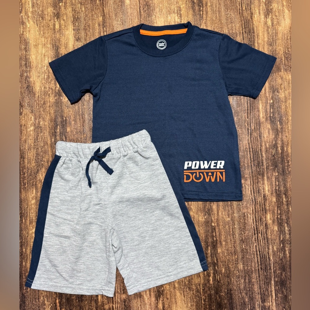 Wonder Nation 4/5 Blue Grey Shorts Pjs Set Pajamas
